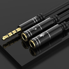 酷蛙 耳机麦克风一分二母3.5mm音频线 手机台式电脑转接头线二合一笔记本音频转换器一拖二转接头