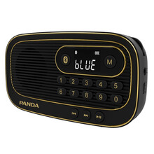 熊猫（PANDA） S20便携式蓝牙迷你收音机充电fm广播半导体插卡TF老人锂电池数字点歌随身听  黑色标配+16G戏曲卡+耳机+充电器