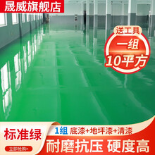 晟威水性环氧树脂地坪漆水泥地面漆自流平水泥耐磨地板漆施工划线漆 绿色 5.5公斤一组做10平方 标准绿 封闭底漆1.5公斤+地坪面漆3公斤+耐磨清漆1公斤