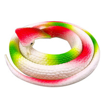 儿童仿真蛇眼镜蛇橡胶蛇恶搞整蛊道具男孩软胶假蛇动物模型多条套装 白色眼镜蛇-65cm