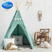 迪士尼（Disney） 儿童小帐篷游戏屋北欧室内男孩宝宝玩具屋印第安女孩家用公主房子六一生日礼物 翡翠绿+1.2m垫子 送星灯+云朵+抱枕
