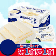 乳酸菌味小口袋面包整箱早餐代餐饱腹好吃休闲零食品小吃 乳酸菌味小口袋500g【+原味肉松饼500g】