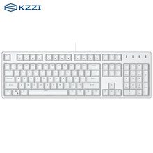 珂芝（KZZI）K104机械键盘游戏樱桃cherry轴电脑外设笔记本有线键盘带数字办公自营104键白色背光白色黑轴