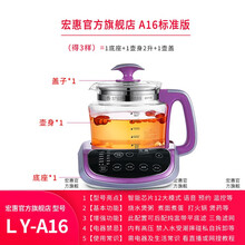 宏惠养生壶多功能家用大容量电热水壶花茶壶煮茶器语音播报全自动玻璃电煮烧水煎药煲汤2升 A16标准版