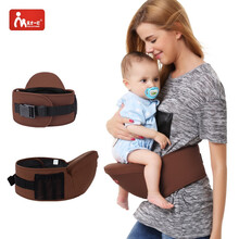 宝宝背带腰凳 婴儿腰凳宝宝背带抱娃神器3-36个月小孩横抱单凳抱抱托夏季抱轻便 普通单凳-咖啡色