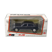 JKM合金汽车模型1:32捷豹XJ6经典轿车声光儿童玩具六开门回力盒装 黑色