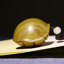 五聚 富甲天下手把玩件黑檀木雕文玩龟壳男士随身绿檀小把玩件紫檀挂件 富甲天下绿檀木