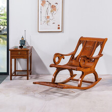 梨言 红木家具缅甸花梨（学名：大果紫檀）摇椅休闲躺椅午休椅阳台逍遥椅老人椅 摇椅（长162*宽67*总高84*面高136）