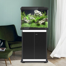 【多仓发货】博宇生态金鱼缸变色水族箱客厅小型迷你造景水草灯乌龟缸草缸免换水办公室孔雀热带鱼 黑带柜60长32宽122高 智能液显变色 鱼缸标配+造景套餐