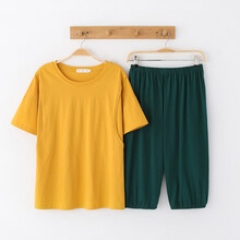 哺乳睡衣纯棉夏季薄款短袖两件套孕妇装夏天产后月子服喂奶衣吸汗 JEM-7708-5# XL码建议110-125斤