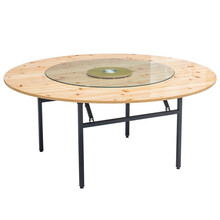 昊丰 HaoFeng CZ-1 饭桌家用圆桌折叠大圆桌餐桌圆形台面【2400宽*750高】带1800转盘款