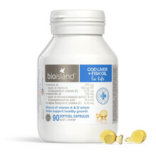 国际	佰澳朗德Bio island 婴儿鱼肝油 儿童鱼油 dha婴幼儿 婴儿宝宝小孩儿童鱼油dha澳洲进口 儿童DHA鳕鱼肝油+深海鱼油 90粒