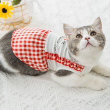 猫咪衣服背心裙子透气夏季薄款两脚衣宠物蓝猫小猫猫小奶猫布偶加菲猫英短宠物衣服可爱幼猫无毛猫防掉毛春装 XL【建议体重11到14斤】