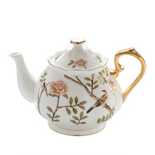 安娜16点英式下午茶具骨瓷咖啡杯欧式小奢华小精致ins风套装家用 茶壶（全金） 伯特鸟