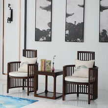 星仕伦  新中式洽谈桌椅酒店会所单人休闲椅沙发椅现代售楼处接待实木圈椅 单个沙发椅