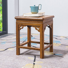 梨言 红木家具非洲鸡翅木（学名：非洲崖豆木）小方凳中式长条凳休闲凳实木矮凳换鞋凳 方凳33*33*42