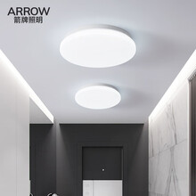 ARROW箭牌led吸顶灯过道走廊灯卫生间厨房阳台灯具圆形卧室灯现代简约 特价高亮实用款-大号白色款/30cm/22W