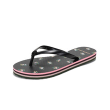 托里·伯奇 TORY BURCH 奢侈品 TB女鞋 PVC平底拖鞋人字拖黑色印花图案 56488 001 6/36.5码