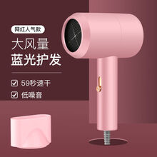 吹风机家用学生宿舍吹头发蓝光负离子冷热电吹风网红款不伤发丹虎 少女粉