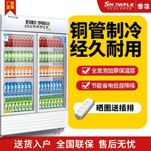 雪花（SNOWFLK）冷藏展示柜 便利店冰箱保鲜饮料冷柜 单门双门陈列柜商用立式冰柜 双门豪华款（风冷铜管）