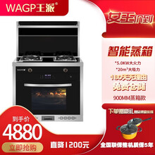 王派（WAGP）集成灶蒸烤一体灶自动清洗家用环保灶侧吸下排式抽油烟机 900mm蒸箱款 液化气