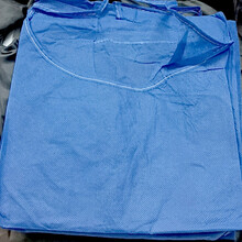 一次性手术衣加厚无纺布防护服隔离衣防尘纹绣工作服打农药实验服 深蓝色薄款橡筋口非独立 M