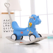 木马儿童摇马两用婴儿摇椅车1一3周岁生日礼物音乐玩具宝宝摇摇马婴儿玩具小木马宝宝摇摇车生日礼物 独角兽摇马车(蓝)