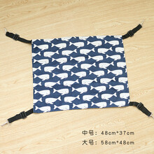 猫吊床宠物猫秋千猫晒太阳猫吊篮猫窝猫笼猫吊床挂窝猫咪吊床夏天 薄款方形鲸鱼 M-中型