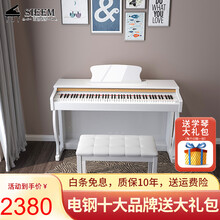 大额直降西恩（Sieem）电钢琴立式重锤88键专业考级幼师成人学生儿童家用初学者智能数码粉色电子钢琴 【真钢音色】SN320烤漆白-全重锤+礼包