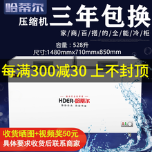 哈蒂尔卧式冰箱冰柜商用大容量冷柜冷藏柜冷冻柜保鲜柜两用大型速冻雪柜双温超市大冰柜小冰柜家用小型 528升单温区冷藏冷冻转换