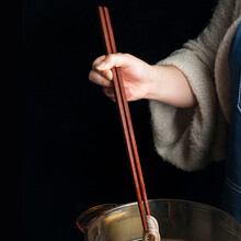 加长筷子油炸火锅筷家用捞面炸油条筷防烫商用实木近45cm 42cm筷子