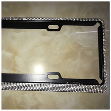 汽车水钻车牌架框 水钻牌照架水钻牌照框架车牌架 捷克（12排）两片黑底