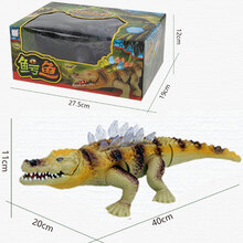 爬行鳄鱼发光仿真趣味遥控玩具儿童会走路逼真超大仿真动物模型大 土黄色鳄鱼 电动鳄鱼