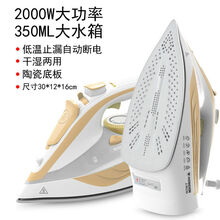 电熨斗水蒸气家用蒸汽慰斗平烫小型烫衣服手持干湿两用运烫斗 RH176黄色 (陶瓷底板)