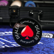 游戏大陆（gameland） 庄码dealer 德州扑克配件筹码庄牌庄片 小号黑色水晶庄码