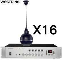 威斯汀( WESTDING) B-08同轴吊球吸顶喇叭音响套装 公共广播悬挂吊球音箱喇叭五分区功放MP-VCM350拖16
