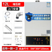 家用天然气12L16L升恒温强排式液化煤气平衡式洗澡燃气热水器 【增压款】12升（上门安装） 天然气