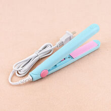 迷你电夹板女拉直发直卷两用直板夹刘海卷发棒迷小型懒人神器熨板 清新蓝 【套餐二】2个卷发筒