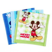 迪士尼（Disney）毛巾家纺 MickeyMouse米妮米奇卡通童巾A类纯棉亲肤3条装 浅蓝/蓝/粉 40g/条 25*50cm/条