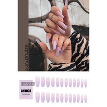 【24片】法式裸粉渐变超长梯形甲片自然服帖美甲片成品可拆卸网红甲片潮 AH1037