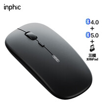 英菲克（INPHIC）PM1BS可充电无线蓝牙鼠标 静音办公鼠标 2.4G蓝牙5.0三模 笔记本电脑IPAD平板便携 磨砂黑