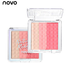 NOVO元气轻盈羽毛三色渐变腮红细腻柔和不飞粉哑光 1#芝士蛋糕