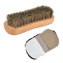 鞋油刷猪鬃毛刷鞋油刷子家用擦皮鞋家具皮革具上油抛光去污刷子鞋擦鞋刷子台兰仕 1只-8字#鞋油刷+抛光手套