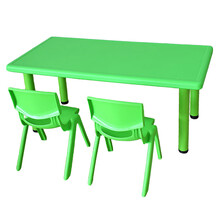 迪士尼专卖幼儿园塑料桌椅  儿童桌子套装宝宝玩具桌游戏桌 学习长方桌书桌小椅子 绿色一桌二椅