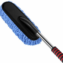 汽车扫尘刷汽车除尘扫把车载灰尘担子汽车弹灰弹子擦车专用刷车刷子软毛工具刷除尘掸子扫灰车用不伤车197 大拖把（蓝色）【不可伸缩】