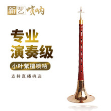 新艺乐器唢呐乐器初学者全套科檀小叶紫檀唢呐ABCDEFG调喇叭 小叶紫檀降B调+4个哨＋唢呐包
