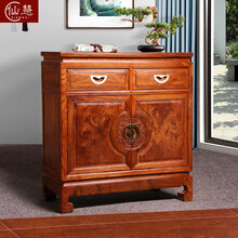 仙慧 红木家具非洲花梨（学名：刺猬紫檀）餐边鼓 新中式玄关收纳柜 实木鞋柜储物柜 88双抽双门