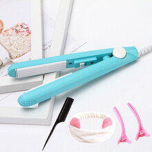 欧曼丽莎 玉米烫神器玉米夹板蓬松器垫发根玉米须卷发棒格子夹板女迷小型 蓝色束发带3件套