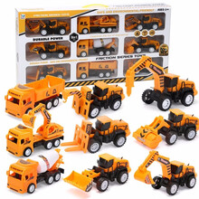 活石儿童玩具超大号工程车惯性挖掘机玩具套装推挖土机运输车翻斗车小汽车模型男孩礼盒 工程车队【手提彩盒款】
