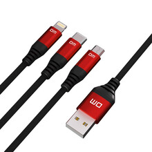 大迈（DM）三合一数据线 SL018 苹果Type-C安卓手机充电线1.8米 适用iPhone小米oppo华为一加vivo黑色